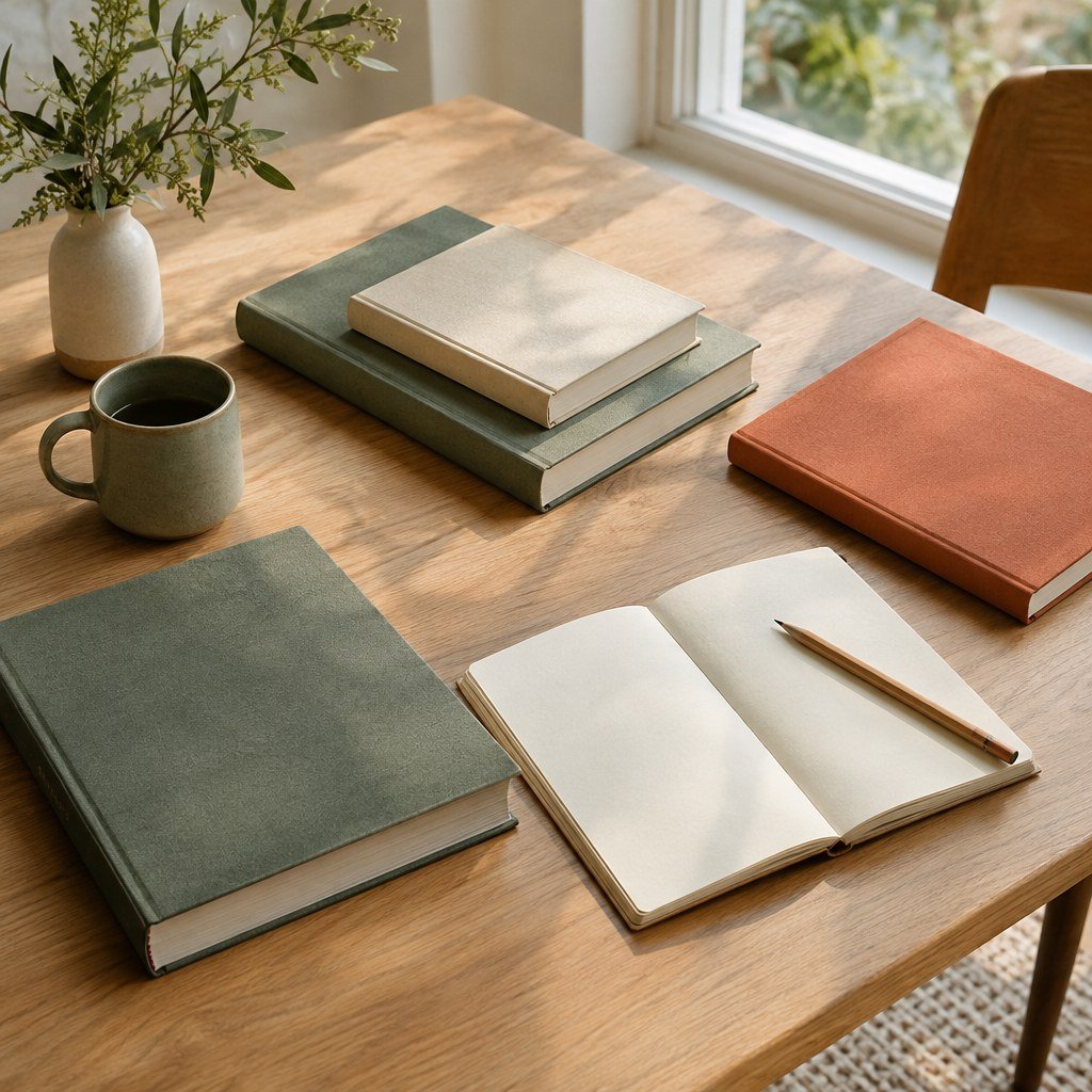 Libros sobre una mesa listos para elegir una lectura